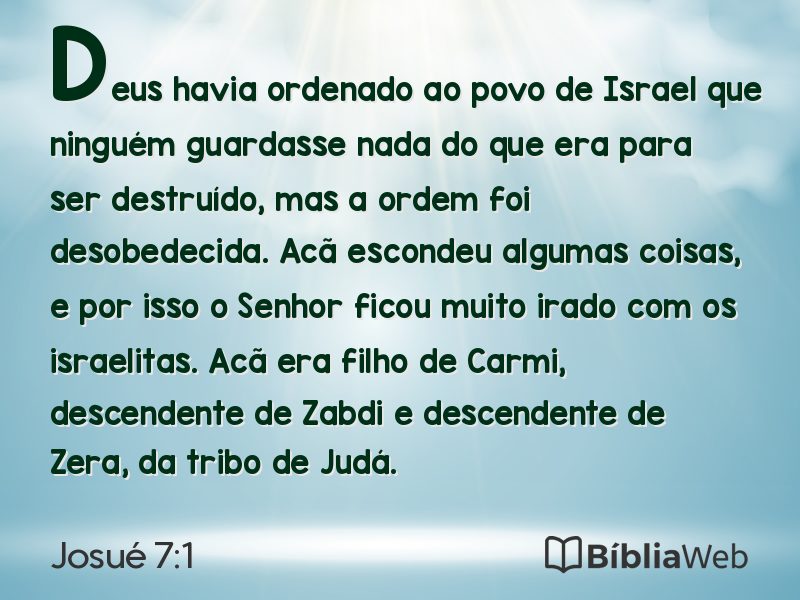 Josué 7:1 em imagem para compartilhar