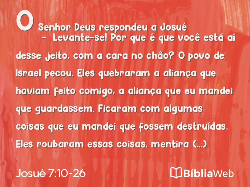 Josué 7:10-26 em imagem para compartilhar