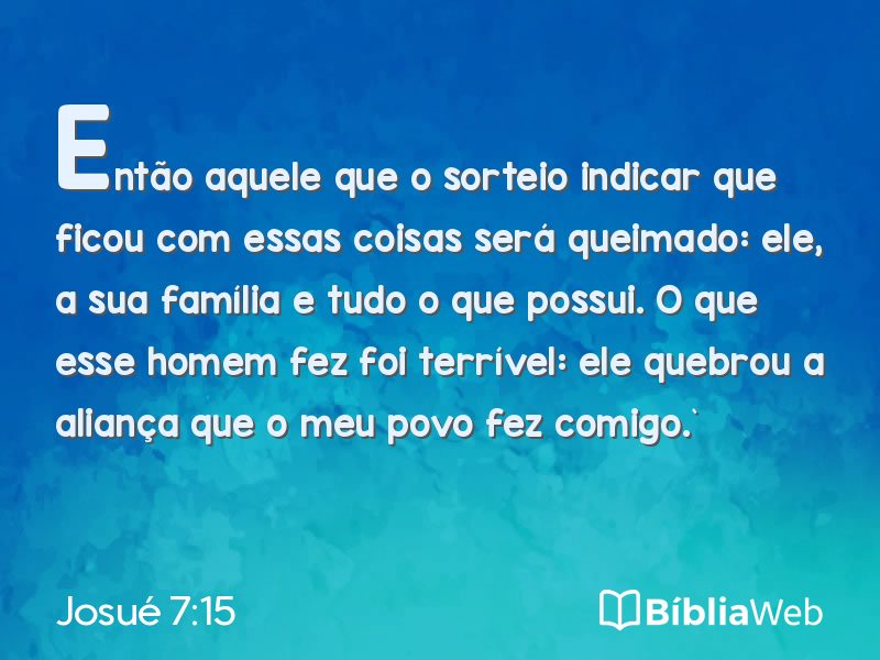 Josué 7:15 em imagem para compartilhar