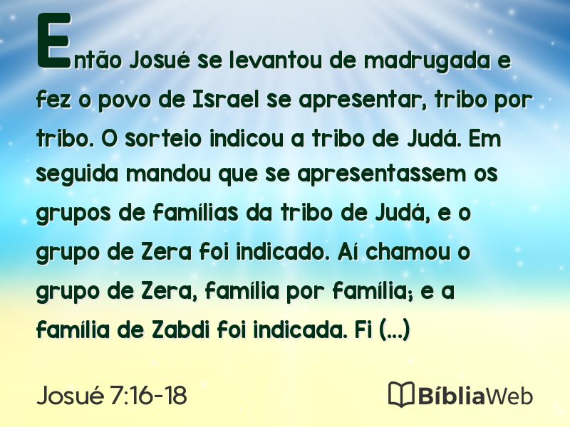 Josué 7:16-18 em imagem para compartilhar