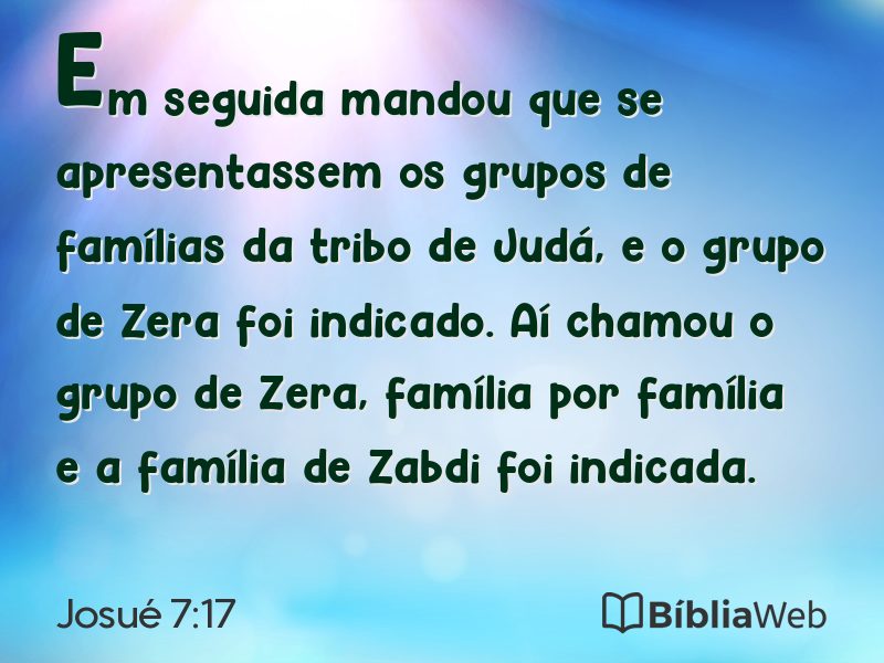 Josué 7:17 em imagem para compartilhar