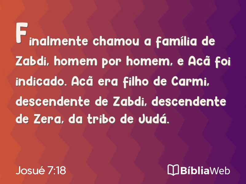 Josué 7:18 em imagem para compartilhar