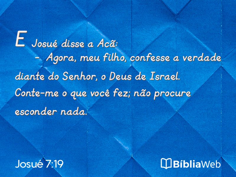 Josué 7:19 em imagem para compartilhar
