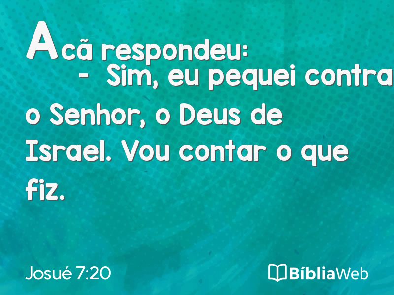 Josué 7:20 em imagem para compartilhar