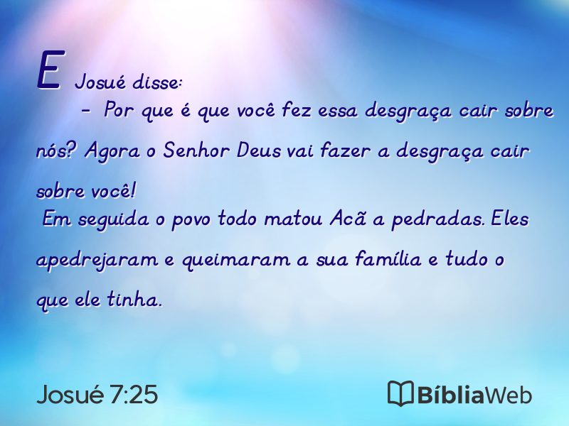 Josué 7:25 em imagem para compartilhar