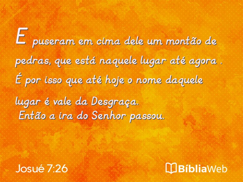 Josué 7:26 em imagem para compartilhar