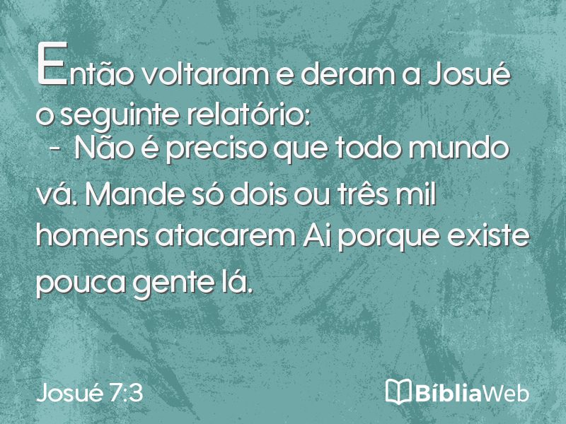 Josué 7:3 em imagem para compartilhar