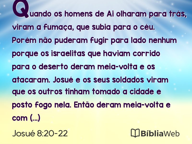 Josué 8:20-22 em imagem para compartilhar
