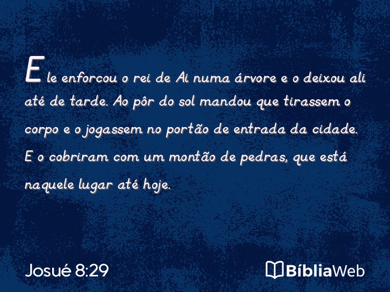 Josué 8:29 em imagem para compartilhar