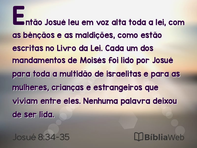 Josué 8:34-35 em imagem para compartilhar