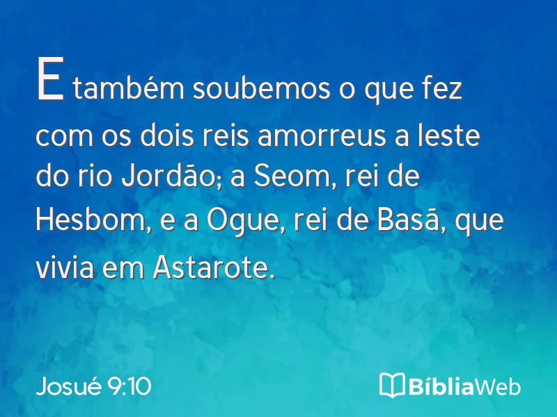 Josué 9:10 em imagem para compartilhar