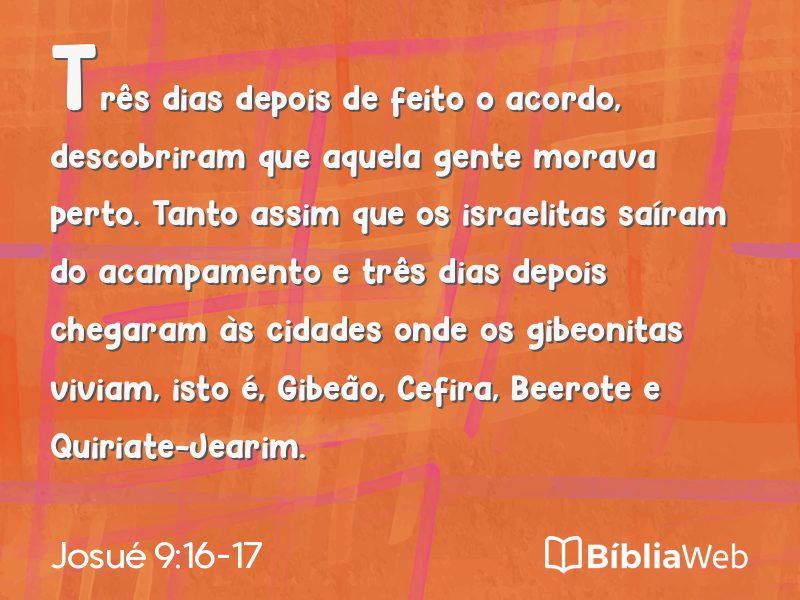 Josué 9:16-17 em imagem para compartilhar