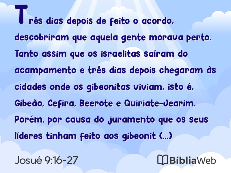 Josué 9:16-27 em imagem para compartilhar
