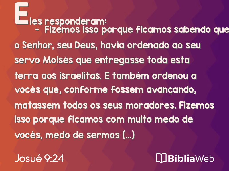 Josué 9:24 em imagem para compartilhar