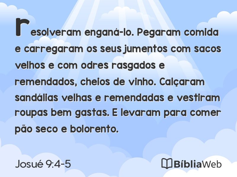 Josué 9:4-5 em imagem para compartilhar