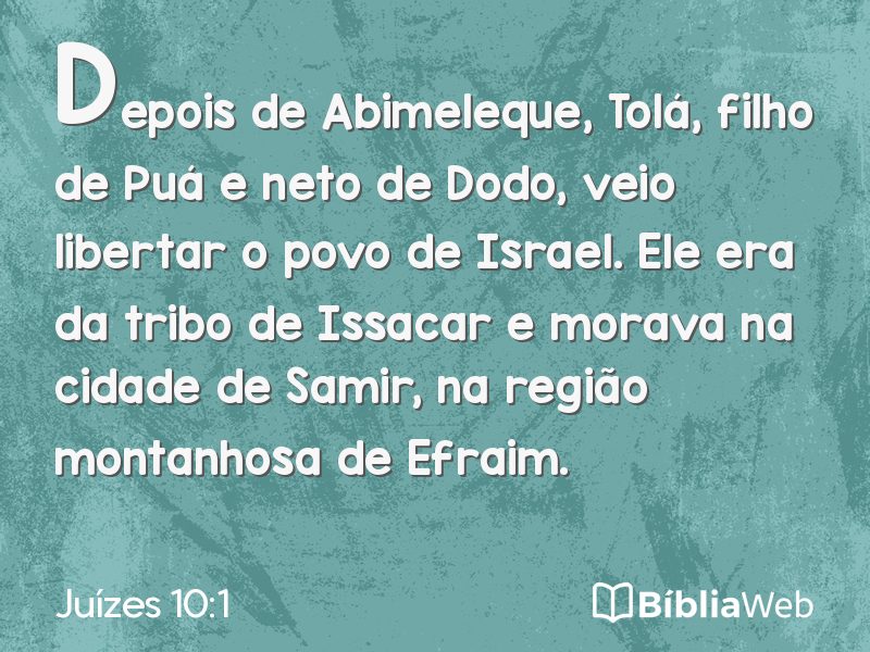 Juízes 10:1 em imagem para compartilhar