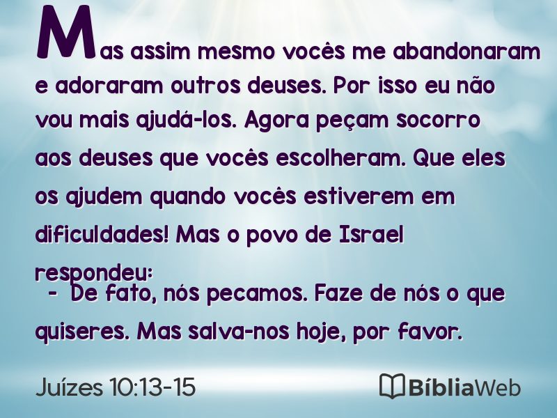 Juízes 10:13-15 em imagem para compartilhar