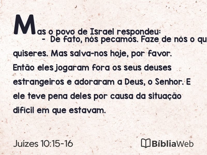 Juízes 10:15-16 em imagem para compartilhar
