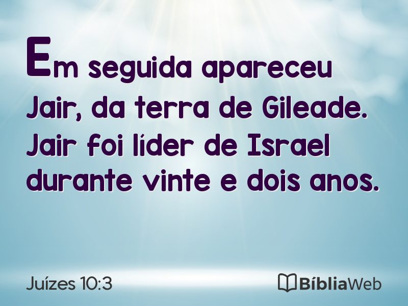 Juízes 10:3 em imagem para compartilhar