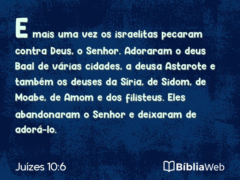 Juízes 10:6 em imagem para compartilhar