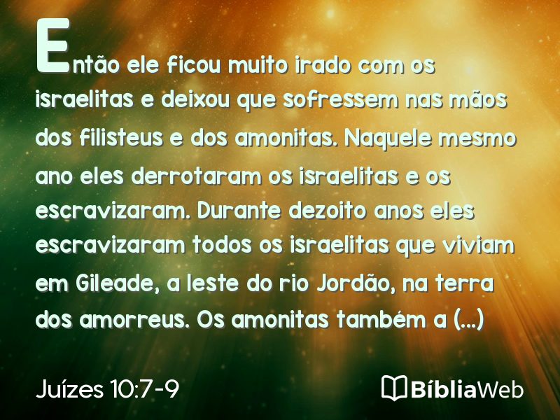 Juízes 10:7-9 em imagem para compartilhar