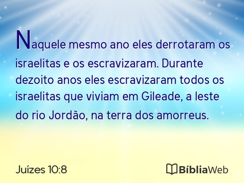 Juízes 10:8 em imagem para compartilhar