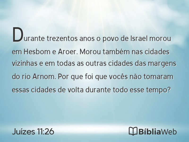 Juízes 11:26 em imagem para compartilhar