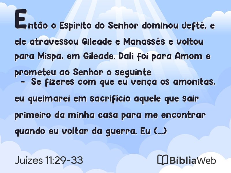 Juízes 11:29-33 em imagem para compartilhar