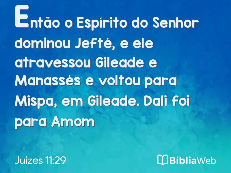 Juízes 11:29 em imagem para compartilhar