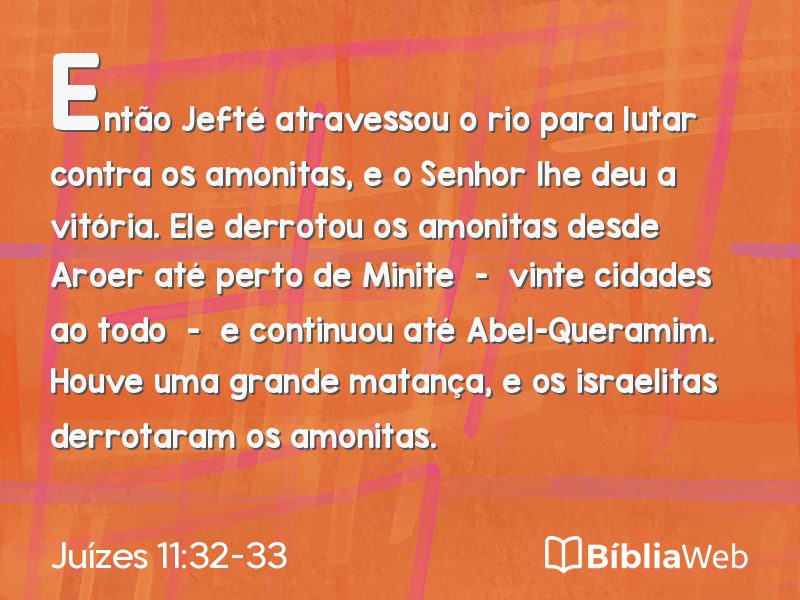 Juízes 11:32-33 em imagem para compartilhar