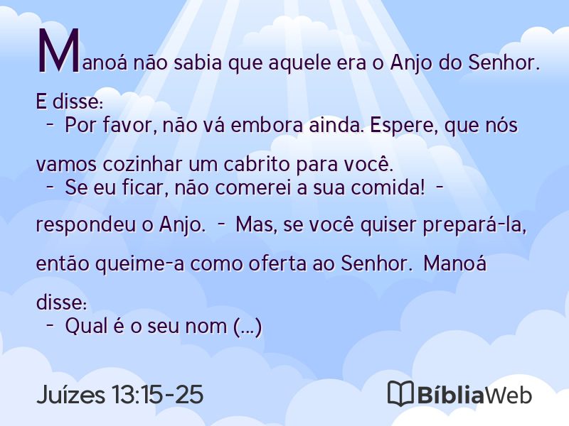 Juízes 13:15-25 em imagem para compartilhar