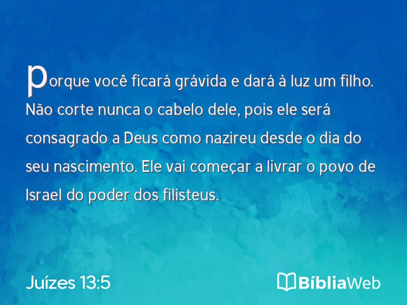 Juízes 13:5 em imagem para compartilhar