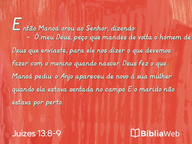 Juízes 13:8-9 em imagem para compartilhar