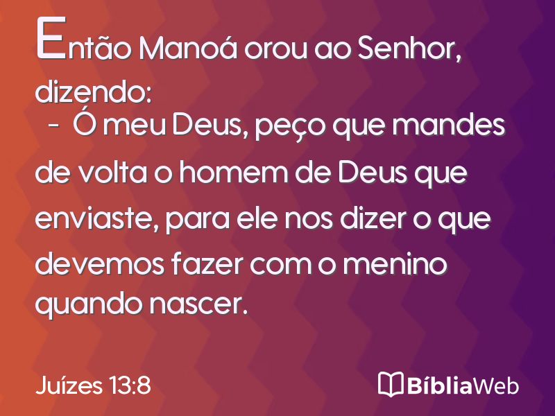 Juízes 13:8 em imagem para compartilhar