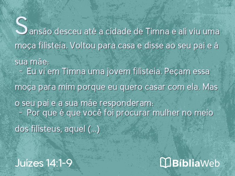 Juízes 14:1-9 em imagem para compartilhar