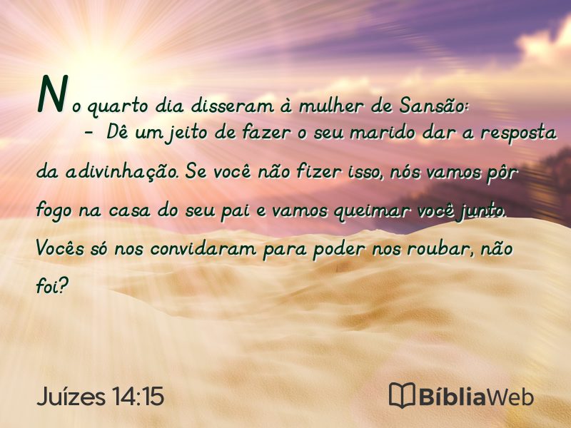 Juízes 14:15 em imagem para compartilhar
