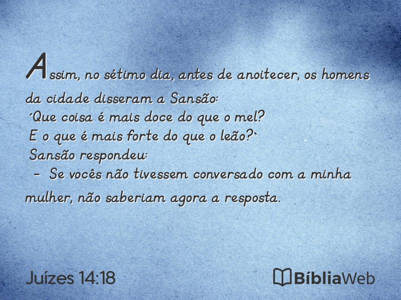 Juízes 14:18 em imagem para compartilhar