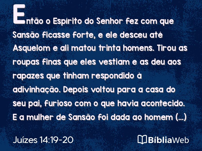 Juízes 14:19-20 em imagem para compartilhar