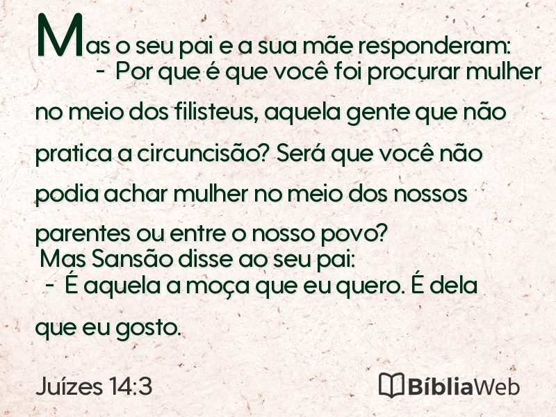 Juízes 14:3 em imagem para compartilhar