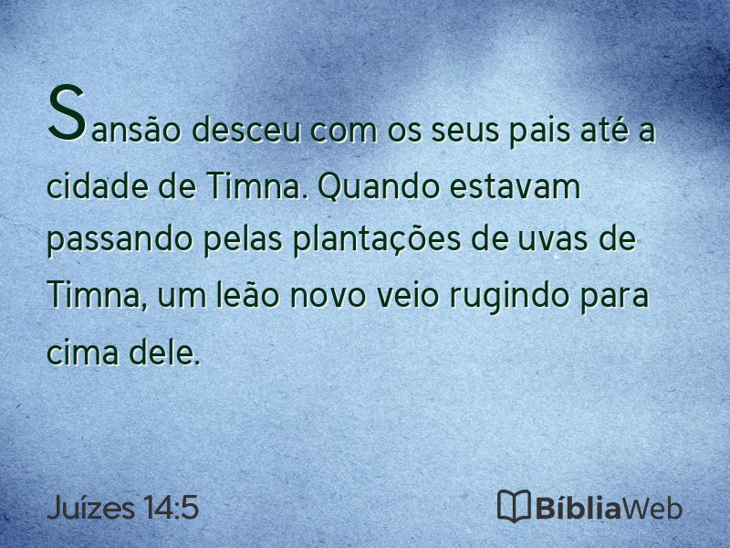 Juízes 14:5 em imagem para compartilhar