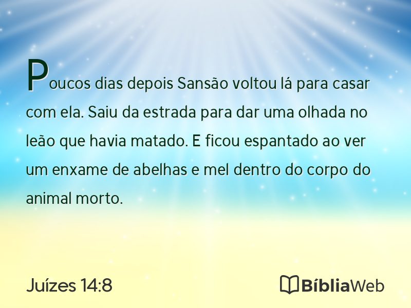 Juízes 14:8 em imagem para compartilhar