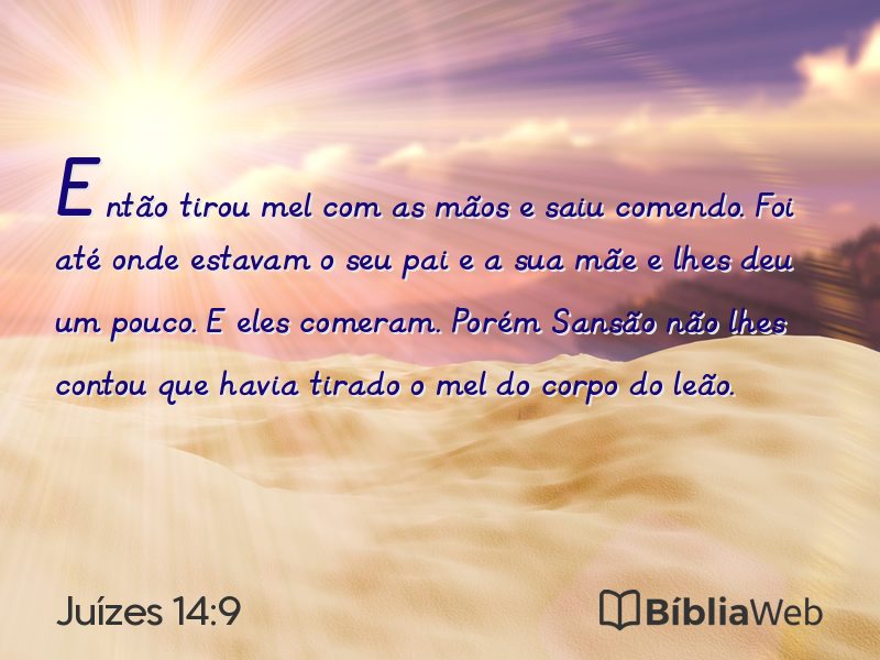 Juízes 14:9 em imagem para compartilhar