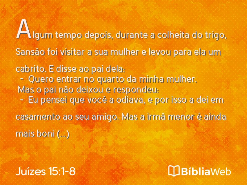Juízes 15:1-8 em imagem para compartilhar