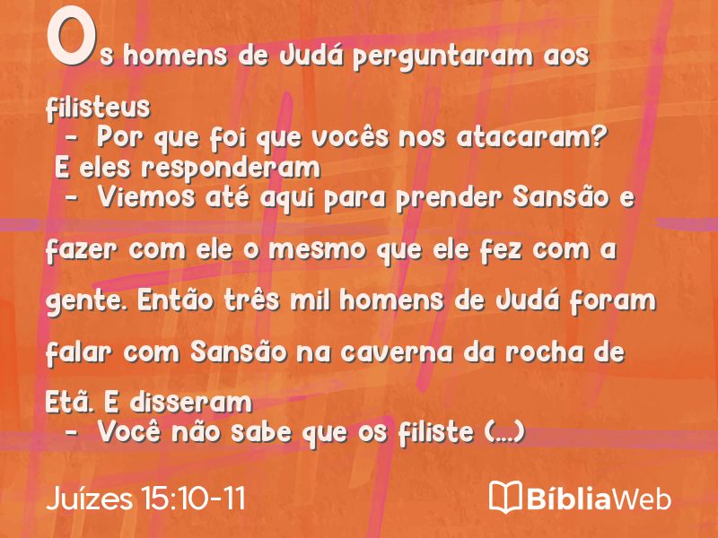 Juízes 15:10-11 em imagem para compartilhar
