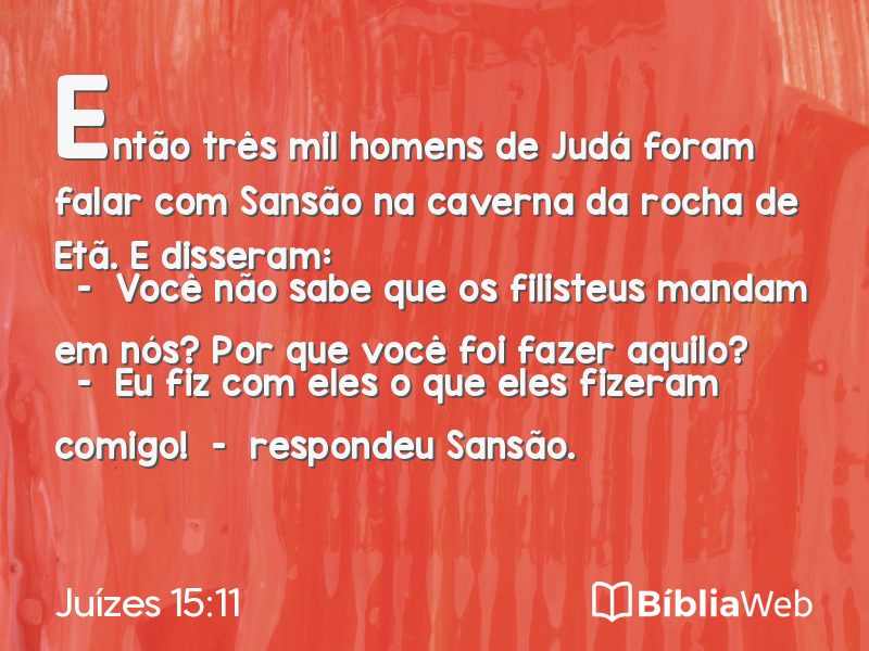 Juízes 15:11 em imagem para compartilhar