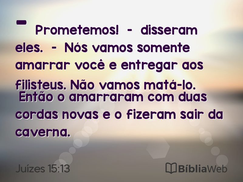 Juízes 15:13 em imagem para compartilhar