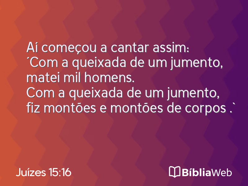 Juízes 15:16 em imagem para compartilhar
