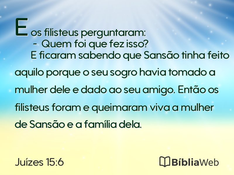 Juízes 15:6 em imagem para compartilhar