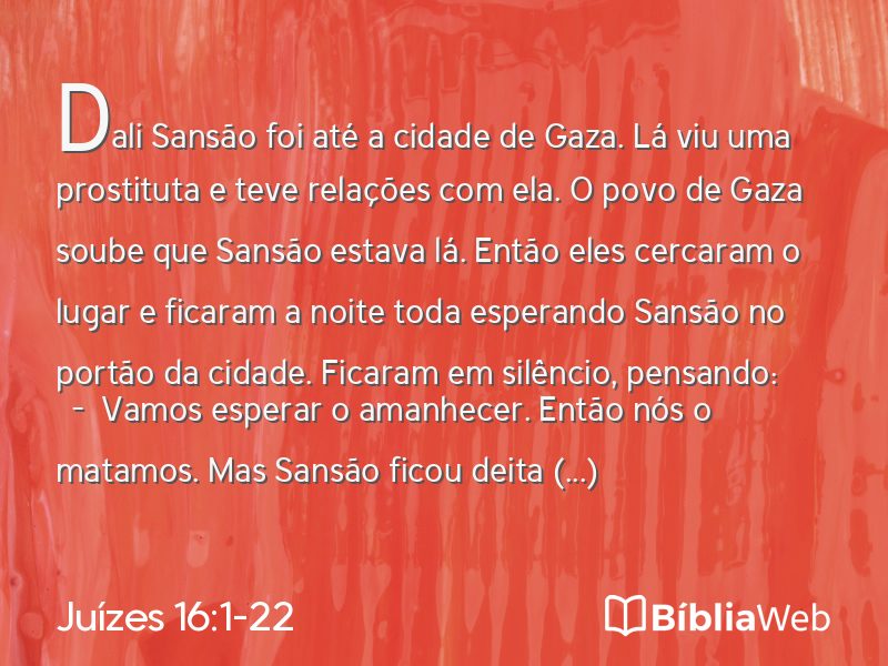 Juízes 16:1-22 em imagem para compartilhar