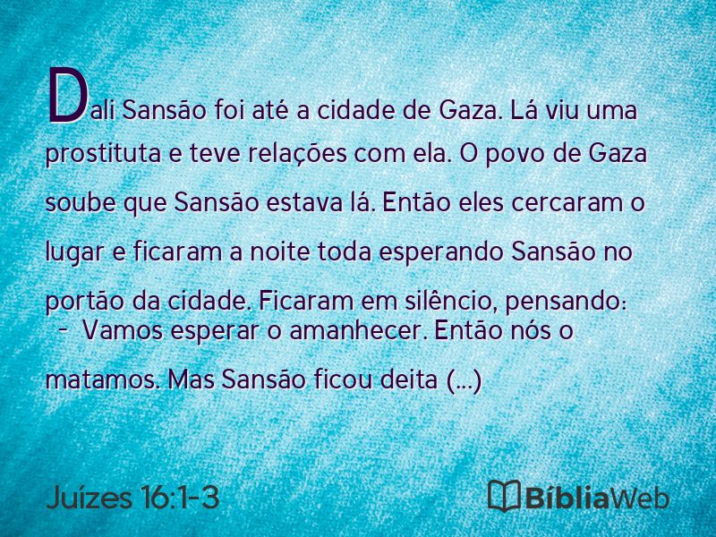 Juízes 16:1-3 em imagem para compartilhar